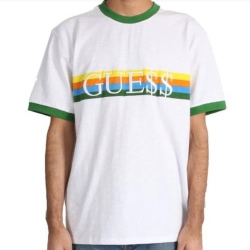 Guess x ASAP Rocky Green Ringer T-Shirt Men's size Medium - Picture 5 of 11